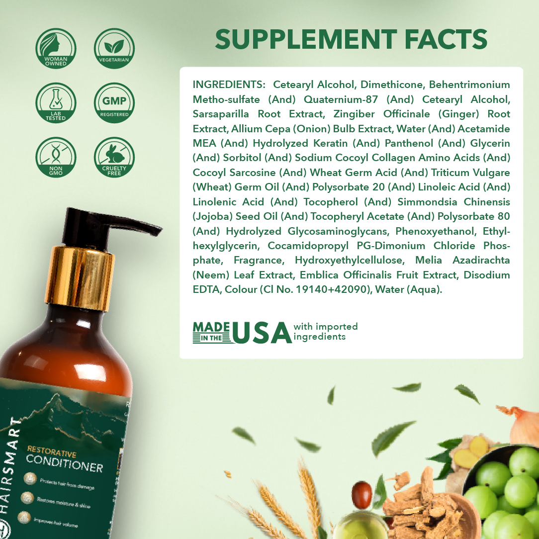 Restorative Conditioner: Premium Ayurvedic Moisturizing Formula; 300 ml