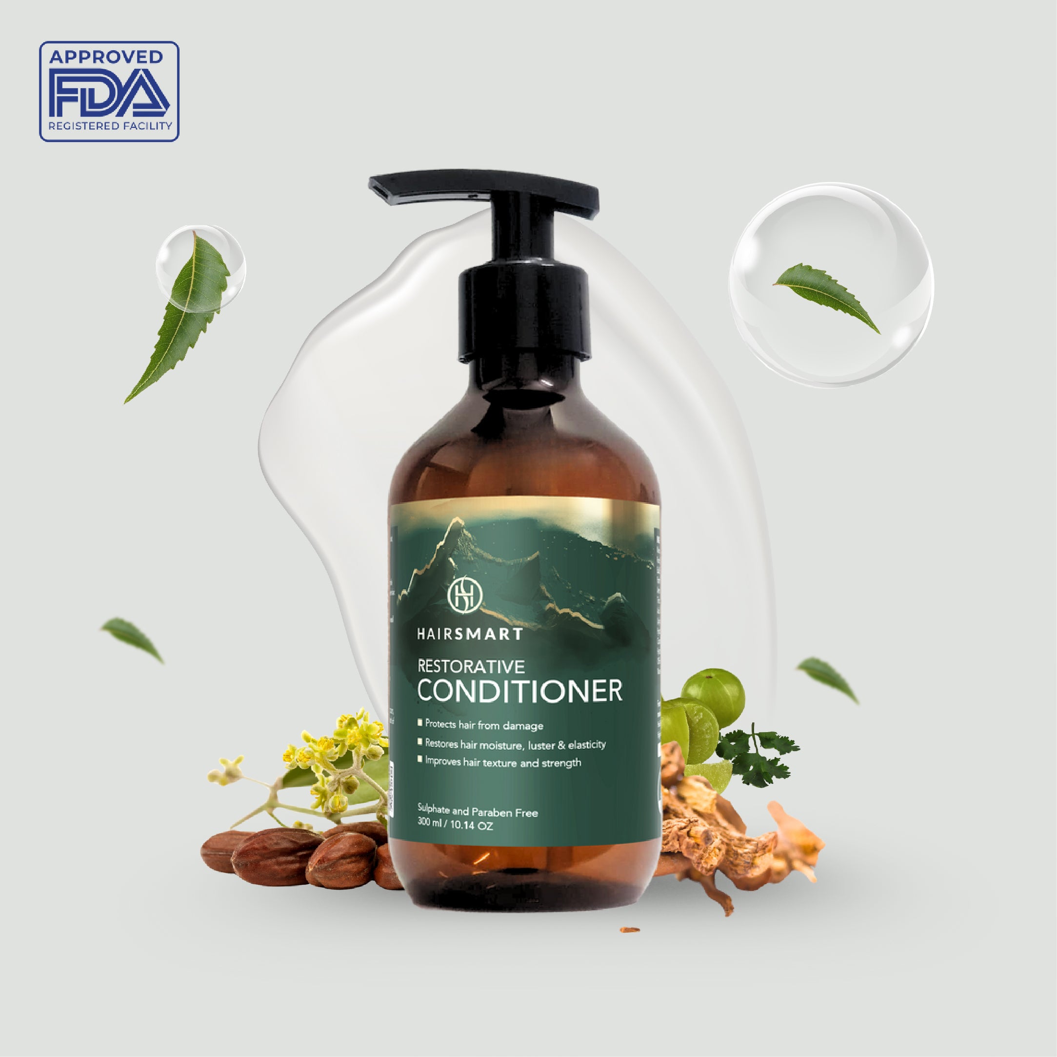 Restorative Conditioner: Premium Ayurvedic Moisturizing Formula; 300 ml