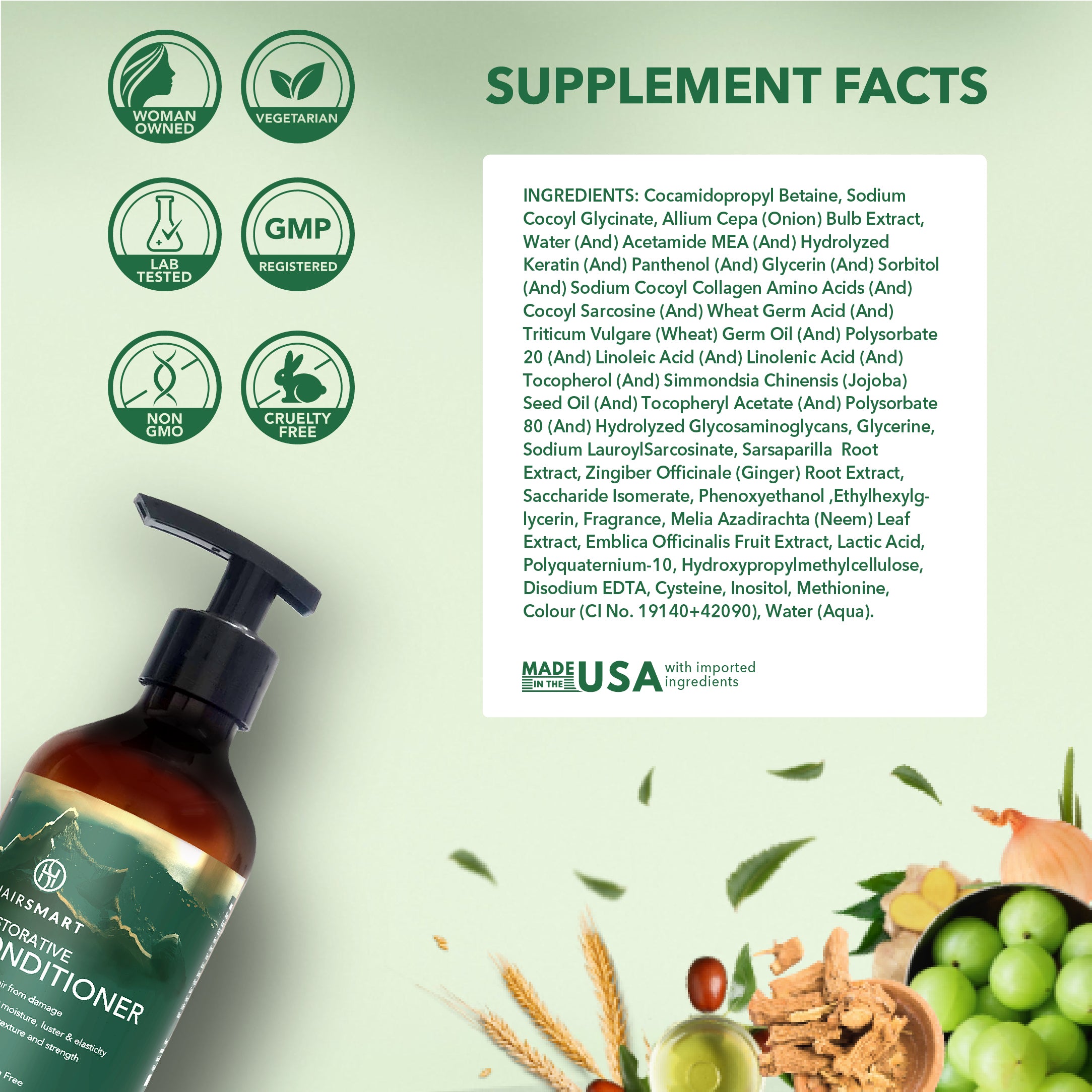 Restorative Conditioner: Premium Ayurvedic Moisturizing Formula; 300 ml