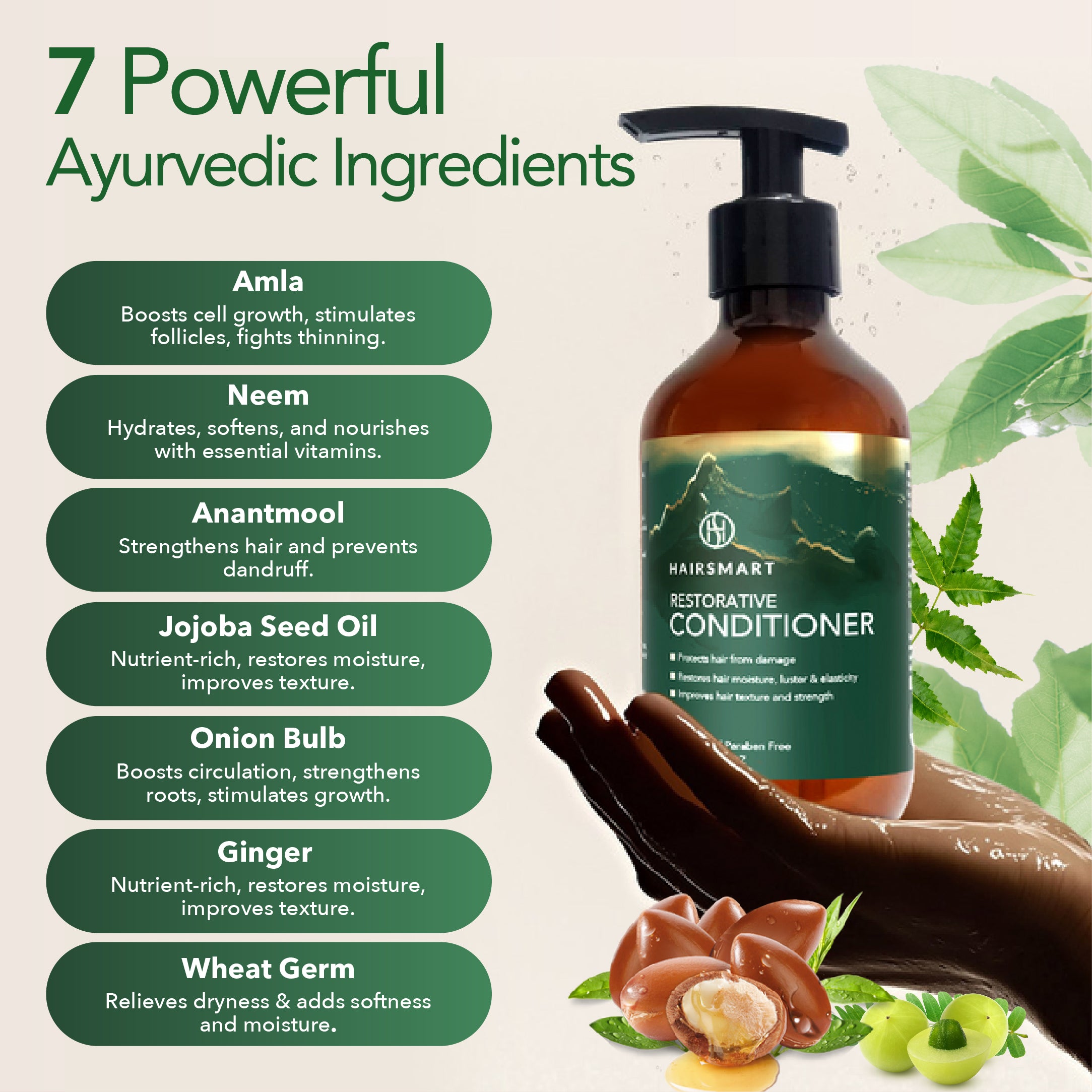 Restorative Conditioner: Premium Ayurvedic Moisturizing Formula; 300 ml