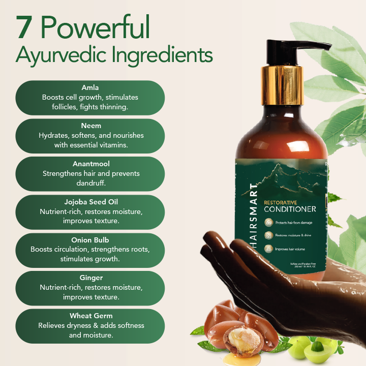 Restorative Conditioner: Premium Ayurvedic Moisturizing Formula; 300 ml