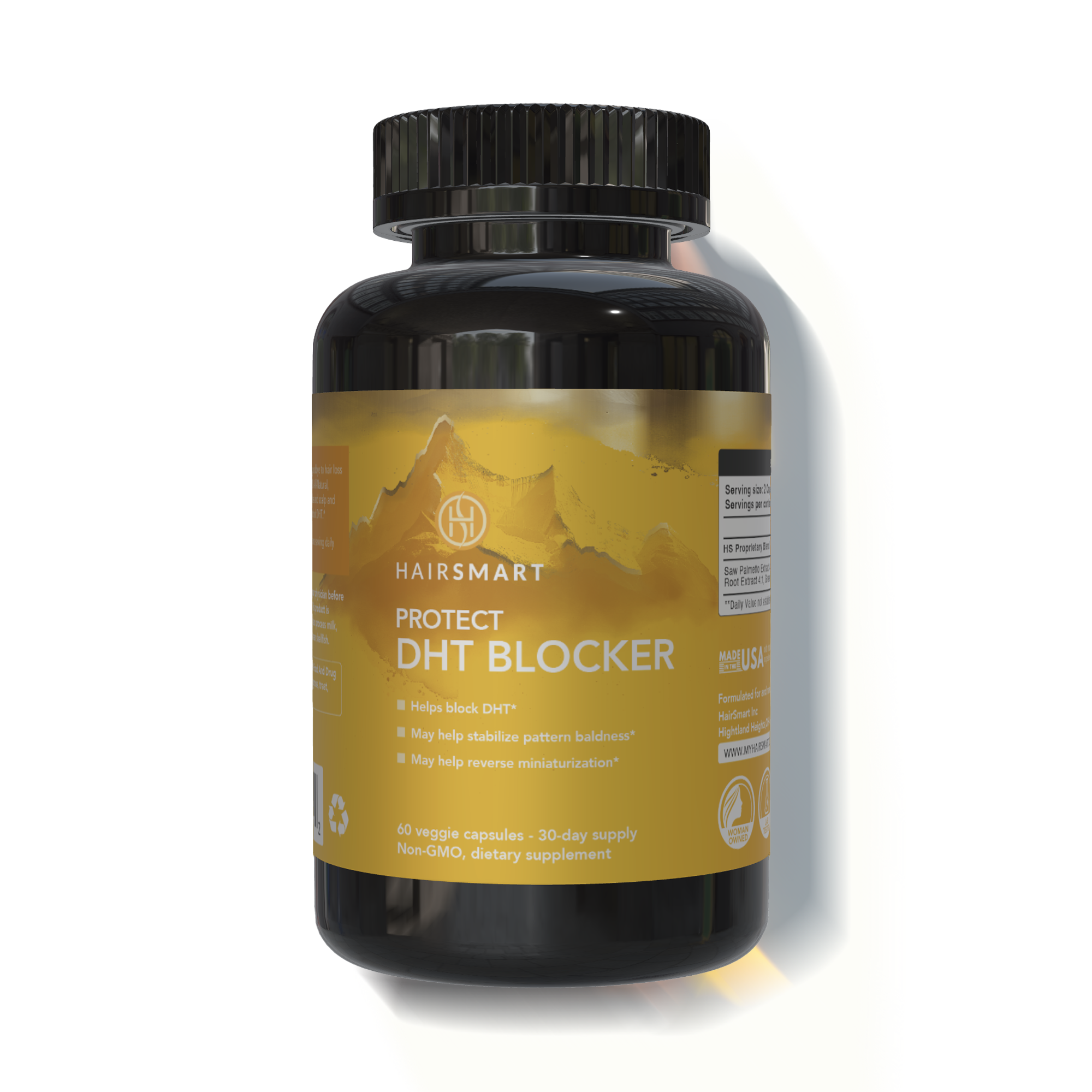100% Natural DHT BLOCKER - for Male Pattern Hair Loss; 60 Capsules