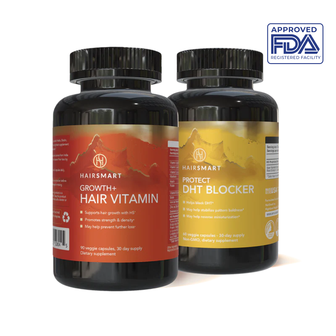 Essential Hair Loss Prevention & Wellness Combo for Men and Women : Vitamin + DHT Blocker