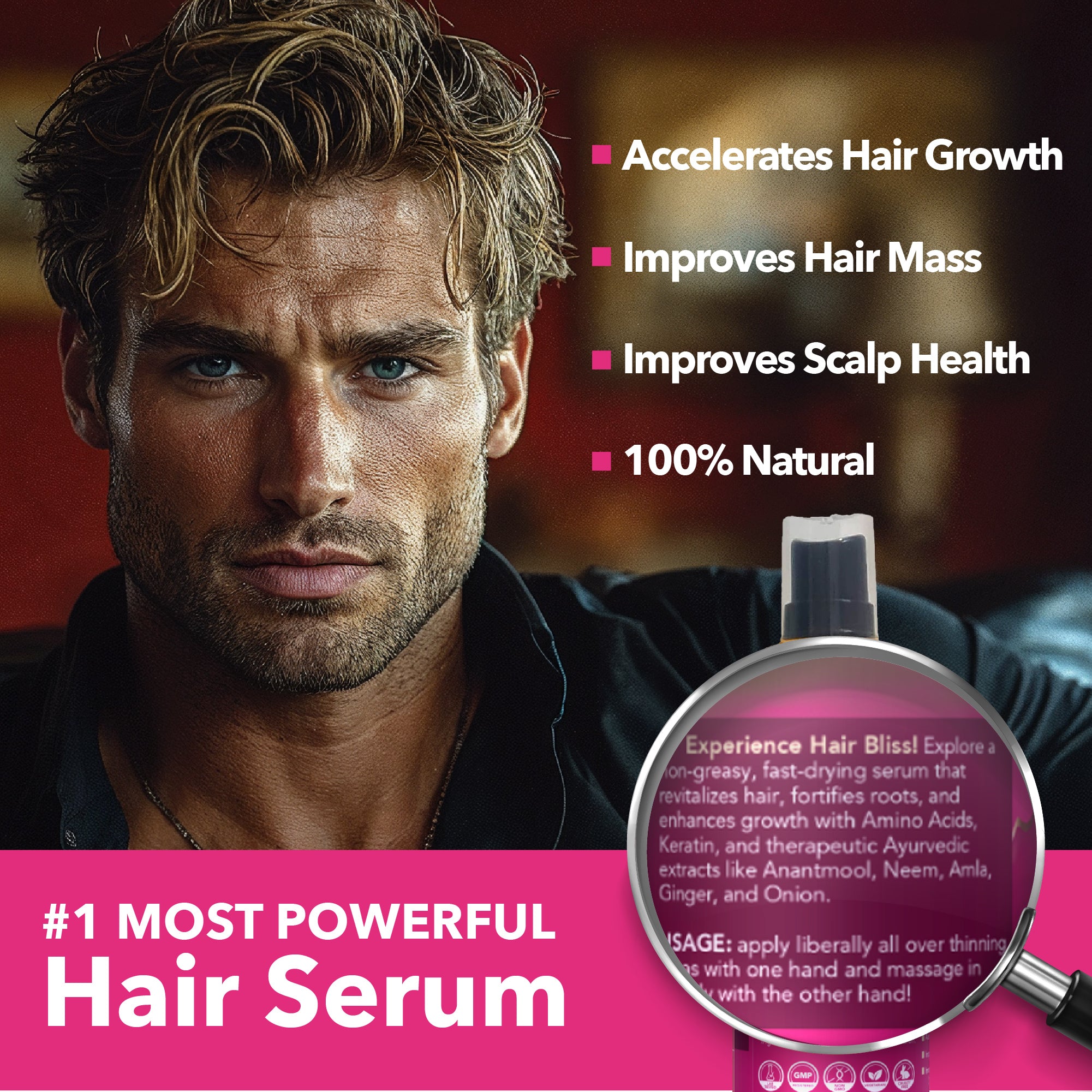 Hair Growth Accelerator Serum for Women & Men; 100 ml