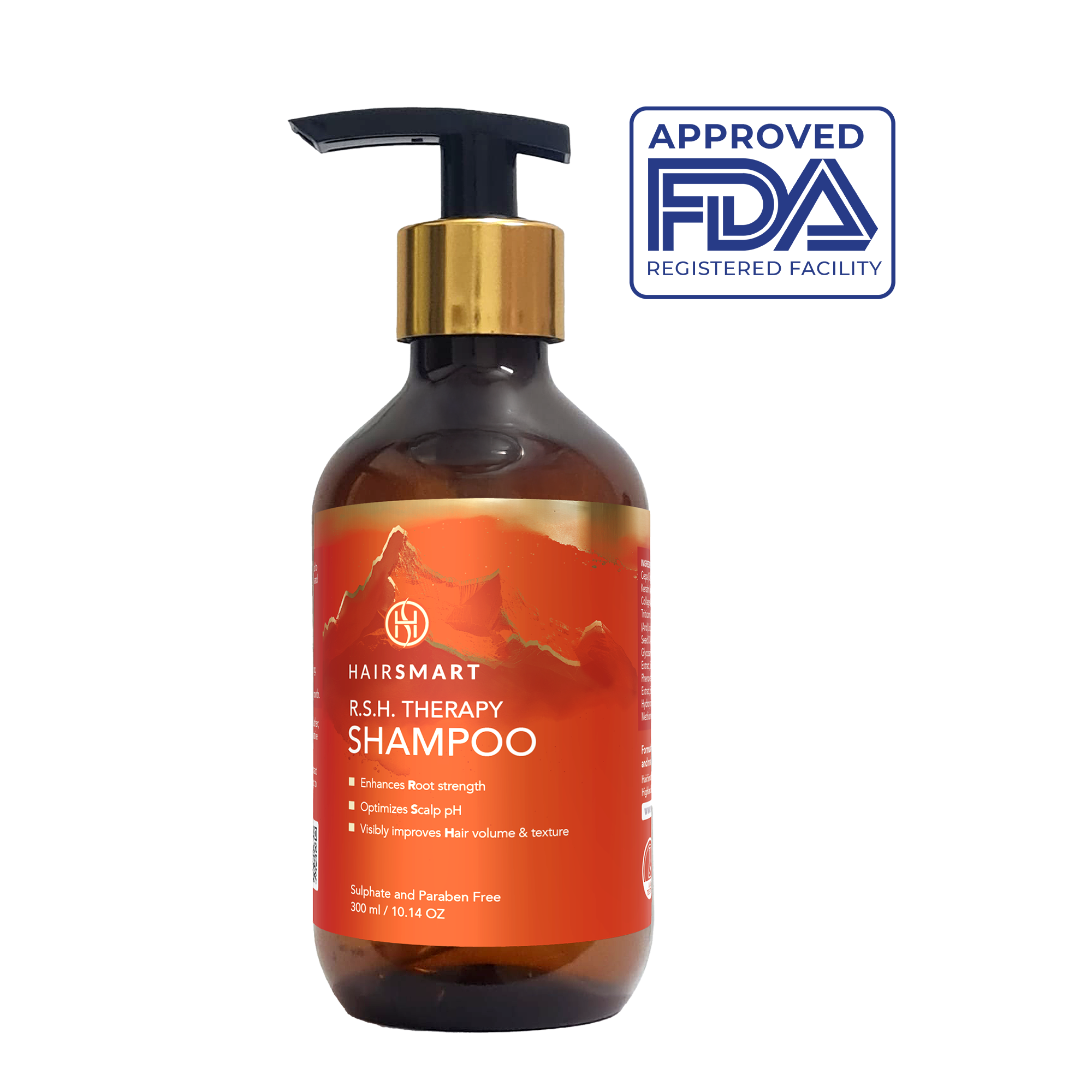 HairSmart RSH Therapy Shampoo: Ayurvedic Gentle Cleanser for Healthy Roots, Scalp, Hair