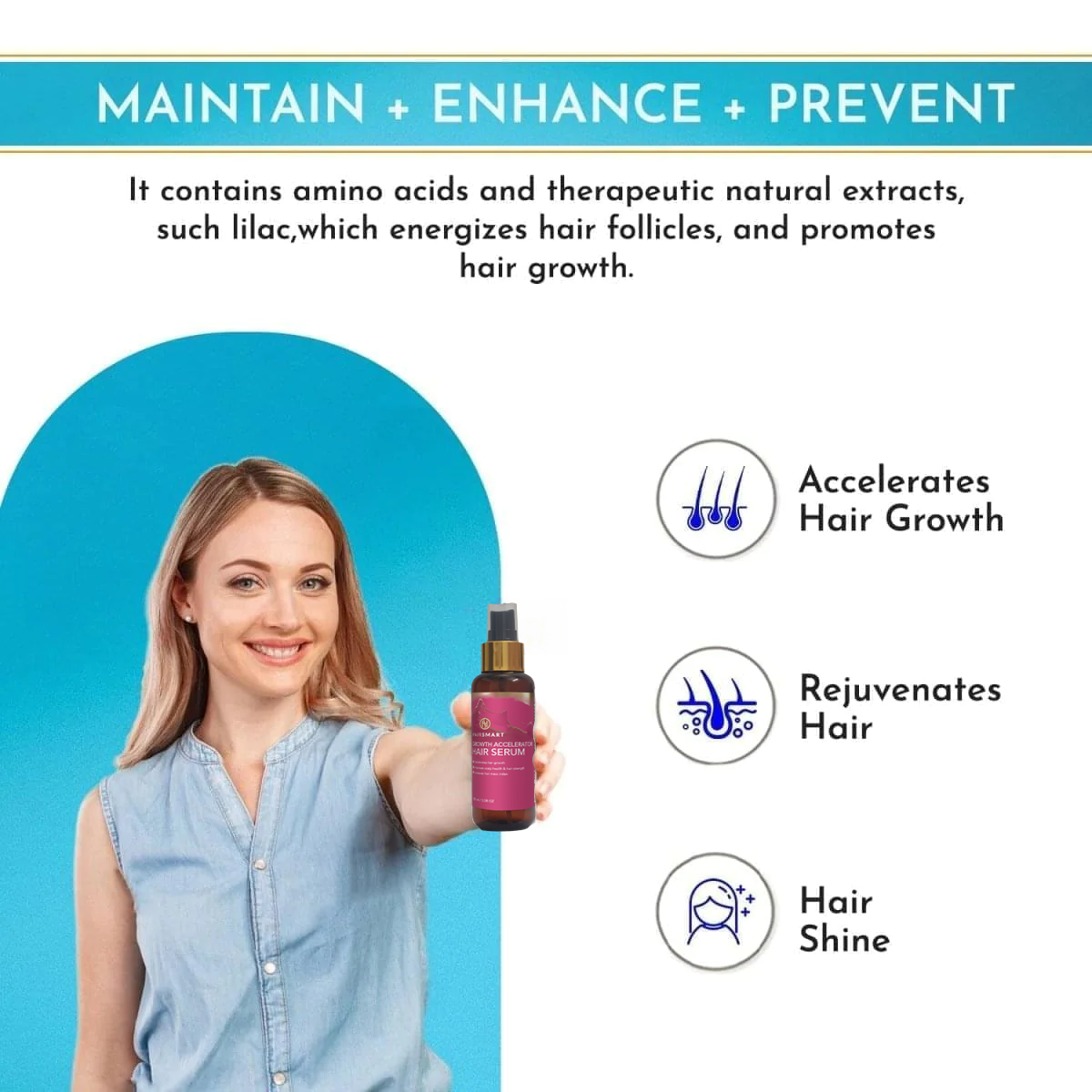 Hair Growth Accelerator Serum <br>for Women & Men; 100 ml
